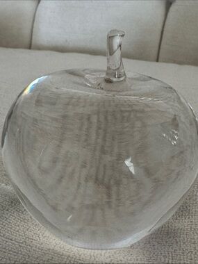 Kosta Boda Clear Glass Apple Sculpture